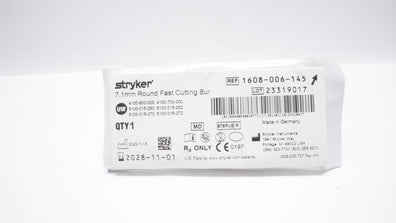 Stryker 1608-006-145 Round Fast Cutting Bur 7.1mm